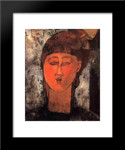 Fat Child 20x24 Black Modern Wood Framed Art Print Poster by Modigliani, Amedeo