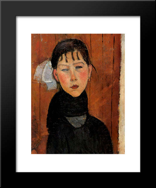 Marie, Daughter Of The People 20x24 Black Modern Wood Framed Art Print Poster by Modigliani, Amedeo