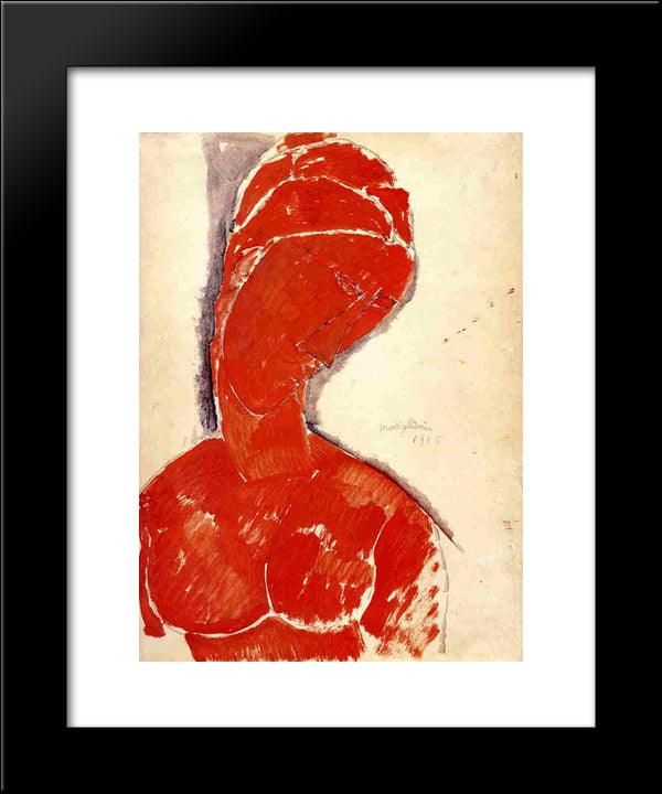 Nude Bust 20x24 Black Modern Wood Framed Art Print Poster by Modigliani, Amedeo