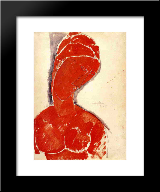 Nude Bust 20x24 Black Modern Wood Framed Art Print Poster by Modigliani, Amedeo