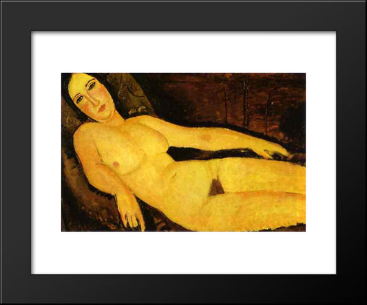 Nude On Sofa 20x24 Black Modern Wood Framed Art Print Poster by Modigliani, Amedeo