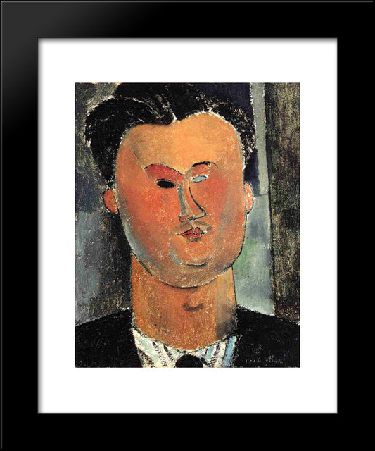 Pierre Reverdy 20x24 Black Modern Wood Framed Art Print Poster by Modigliani, Amedeo