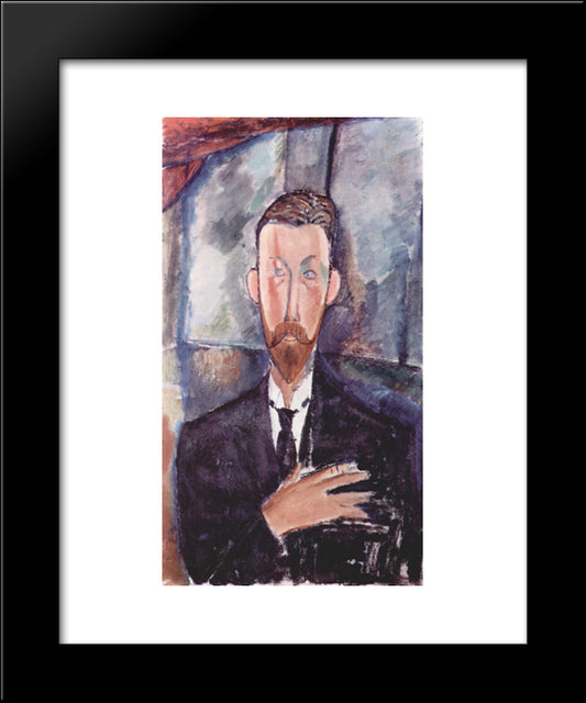 Portrait De Paul Alexanders 20x24 Black Modern Wood Framed Art Print Poster by Modigliani, Amedeo