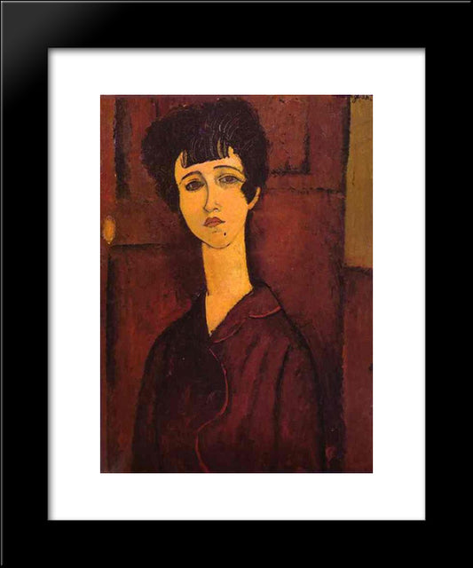 Portrait Of A Girl (Victoria) 20x24 Black Modern Wood Framed Art Print Poster by Modigliani, Amedeo