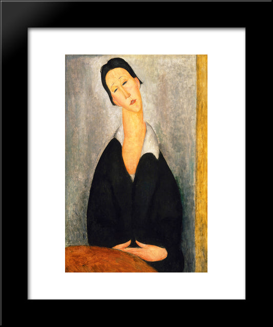 Portrait Of A Polish Woman 20x24 Black Modern Wood Framed Art Print Poster by Modigliani, Amedeo