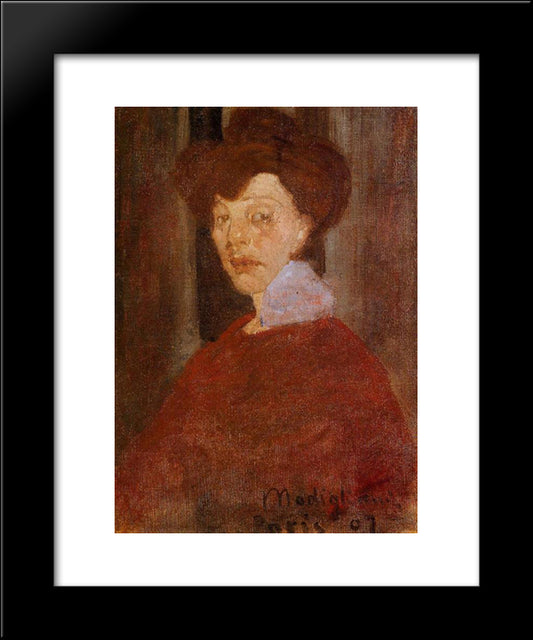 Portrait Of A Woman 20x24 Black Modern Wood Framed Art Print Poster by Modigliani, Amedeo