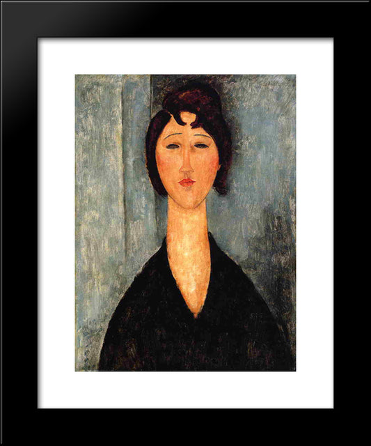 Portrait Of A Young Woman 20x24 Black Modern Wood Framed Art Print Poster by Modigliani, Amedeo