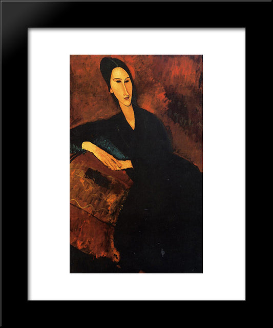 Portrait Of Anna Zborowska 20x24 Black Modern Wood Framed Art Print Poster by Modigliani, Amedeo