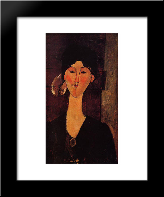 Portrait Of Beatrice Hastings 20x24 Black Modern Wood Framed Art Print Poster by Modigliani, Amedeo