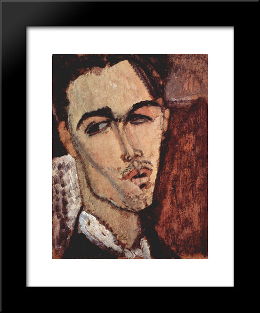 Portrait Of Celso Lagar 20x24 Black Modern Wood Framed Art Print Poster by Modigliani, Amedeo