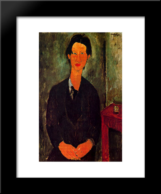 Portrait Of Chaim Soutine 20x24 Black Modern Wood Framed Art Print Poster by Modigliani, Amedeo
