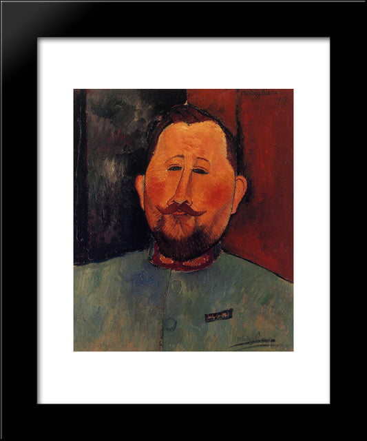 Portrait Of Doctor Devaraigne 20x24 Black Modern Wood Framed Art Print Poster by Modigliani, Amedeo
