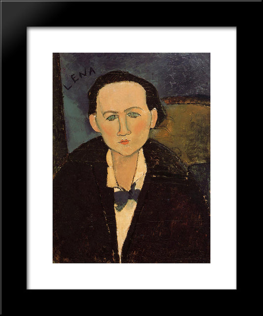 Portrait Of Elena Pavlowski 20x24 Black Modern Wood Framed Art Print Poster by Modigliani, Amedeo