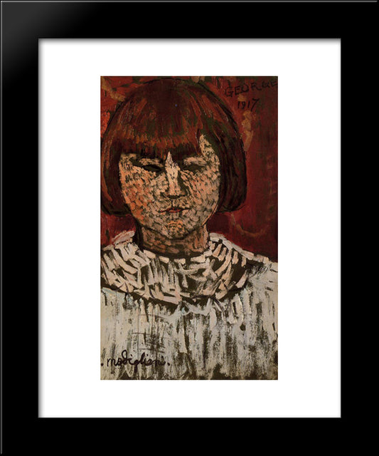 Portrait Of George Ortiz 20x24 Black Modern Wood Framed Art Print Poster by Modigliani, Amedeo