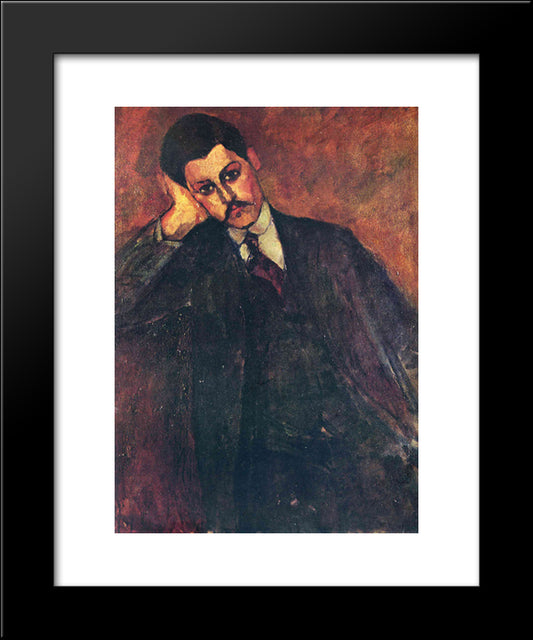 Portrait Of Jean Alexandre 20x24 Black Modern Wood Framed Art Print Poster by Modigliani, Amedeo
