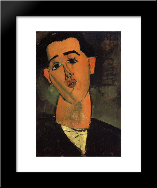 Portrait Of Juan Gris 20x24 Black Modern Wood Framed Art Print Poster by Modigliani, Amedeo