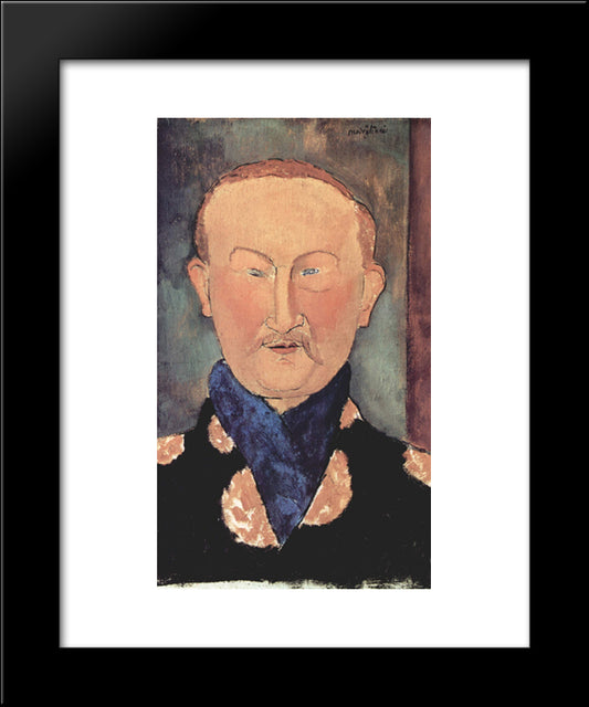Portrait Of Leon Bakst 20x24 Black Modern Wood Framed Art Print Poster by Modigliani, Amedeo