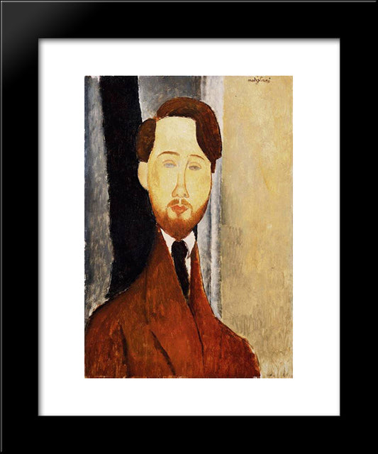 Portrait Of Leopold Zborowski 20x24 Black Modern Wood Framed Art Print Poster by Modigliani, Amedeo