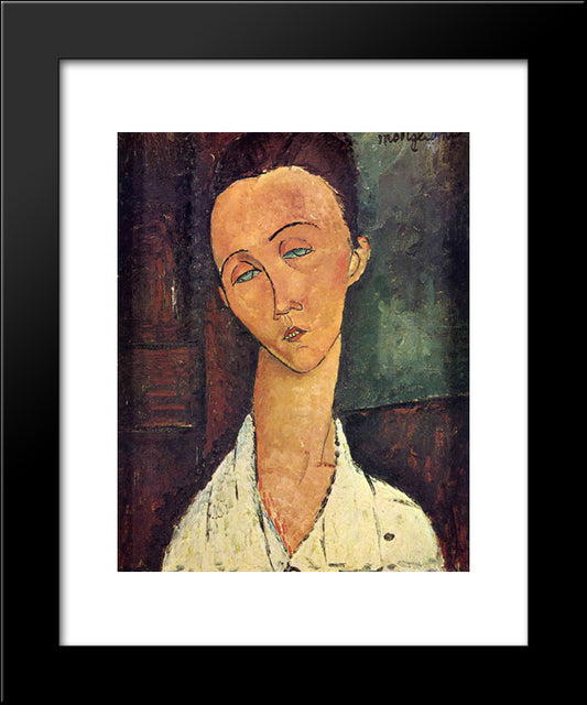 Portrait Of Lunia Czechowska 20x24 Black Modern Wood Framed Art Print Poster by Modigliani, Amedeo