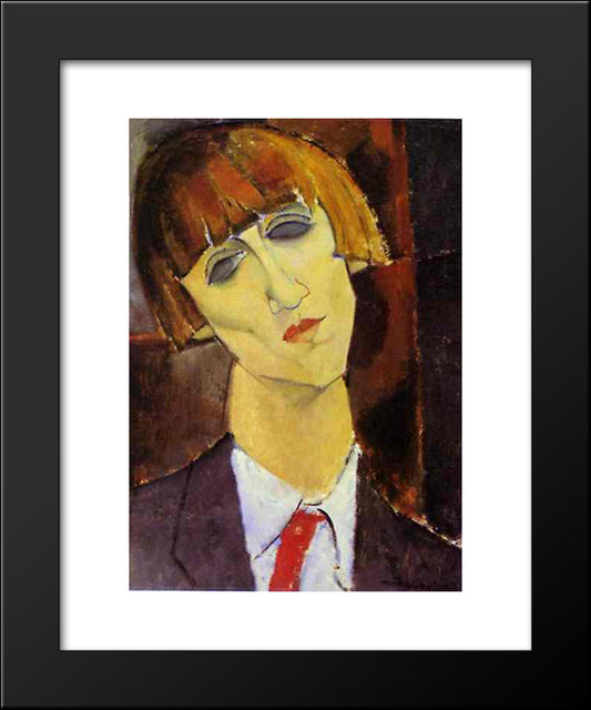 Portrait Of Madame Kisling 20x24 Black Modern Wood Framed Art Print Poster by Modigliani, Amedeo