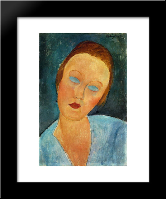 Portrait Of Madame Survage 20x24 Black Modern Wood Framed Art Print Poster by Modigliani, Amedeo