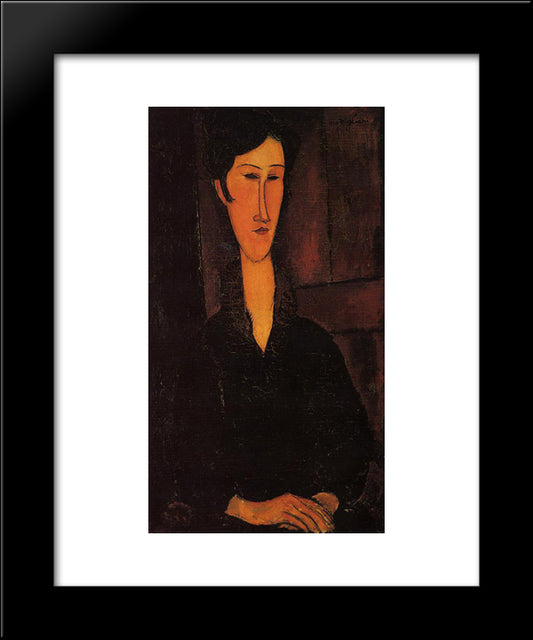 Portrait Of Madame Zborowska 20x24 Black Modern Wood Framed Art Print Poster by Modigliani, Amedeo