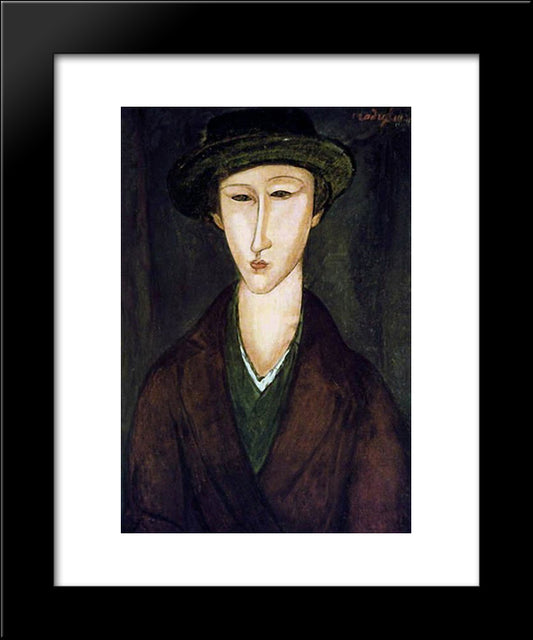 Portrait Of Marevna 20x24 Black Modern Wood Framed Art Print Poster by Modigliani, Amedeo