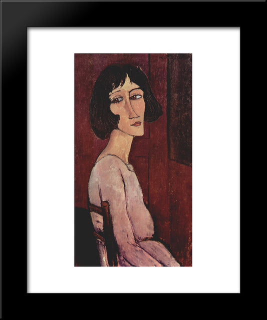 Portrait Of Margarita 20x24 Black Modern Wood Framed Art Print Poster by Modigliani, Amedeo