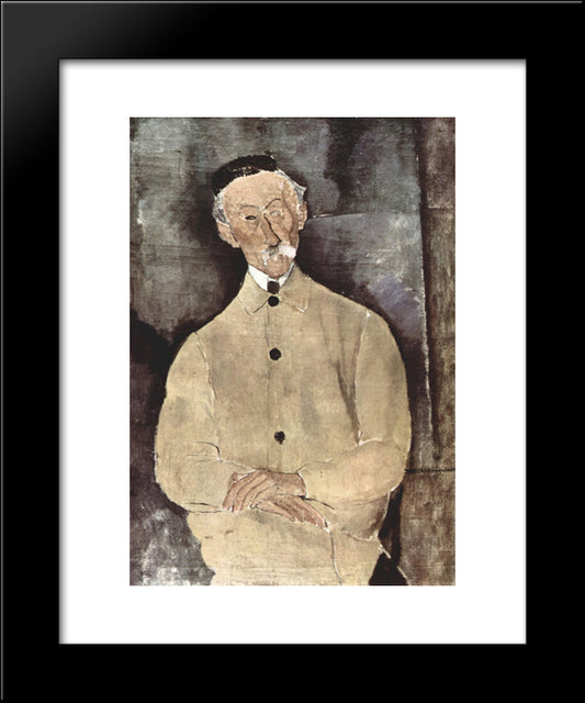 Portrait Of Monsieur Lepoutre 20x24 Black Modern Wood Framed Art Print Poster by Modigliani, Amedeo