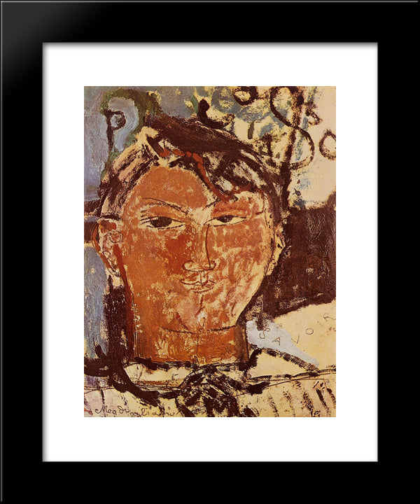 Portrait Of Picasso 20x24 Black Modern Wood Framed Art Print Poster by Modigliani, Amedeo