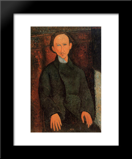 Portrait Of Pinchus Kremenge 20x24 Black Modern Wood Framed Art Print Poster by Modigliani, Amedeo