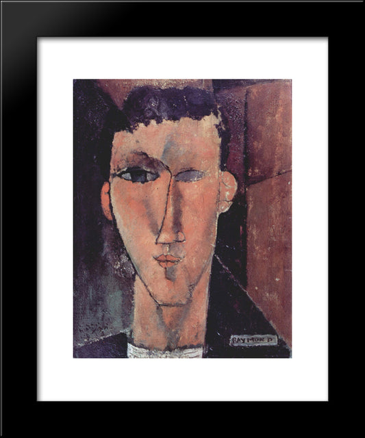 Portrait Of Raymond 20x24 Black Modern Wood Framed Art Print Poster by Modigliani, Amedeo