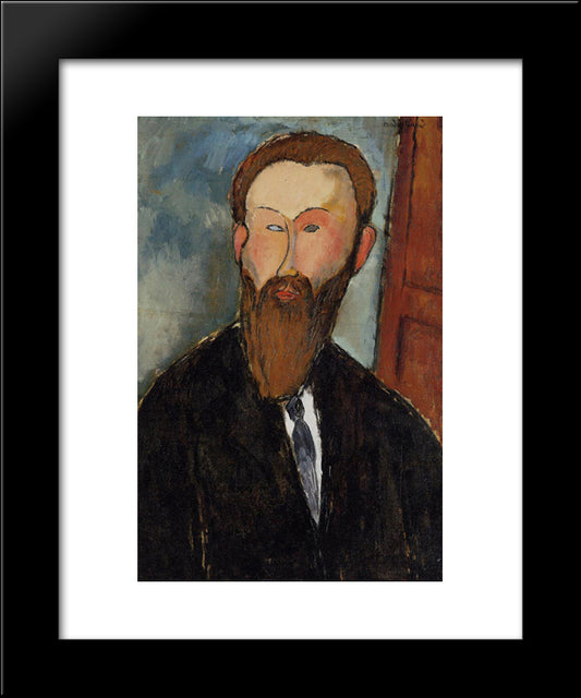 Portrait Of The Photographer Dilewski 20x24 Black Modern Wood Framed Art Print Poster by Modigliani, Amedeo