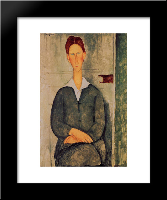 Red-Haired Young Man 20x24 Black Modern Wood Framed Art Print Poster by Modigliani, Amedeo