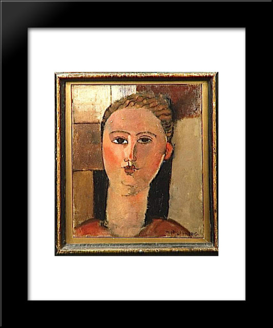 Redhead Girl 20x24 Black Modern Wood Framed Art Print Poster by Modigliani, Amedeo