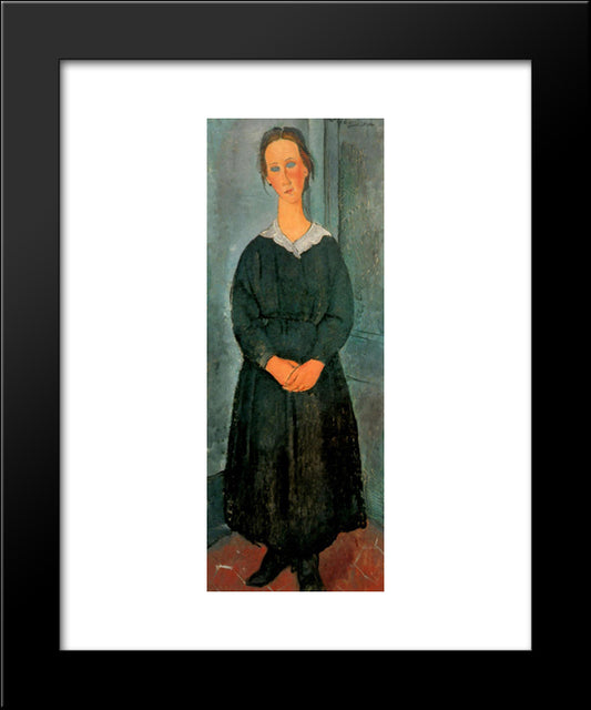 Servant Girl 20x24 Black Modern Wood Framed Art Print Poster by Modigliani, Amedeo