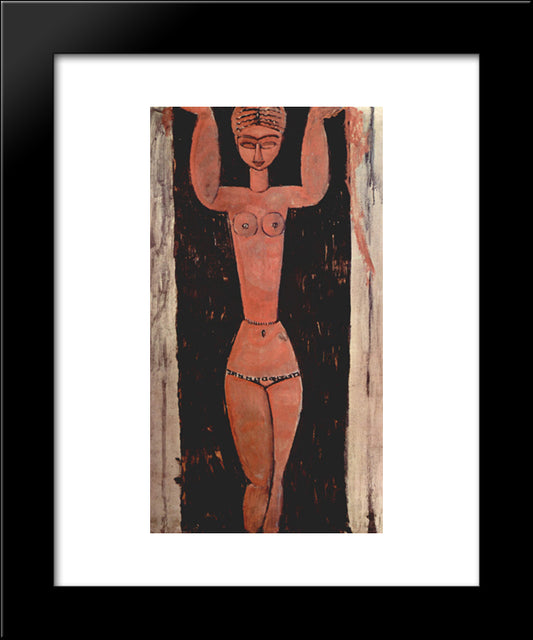 Standing Caryatid 20x24 Black Modern Wood Framed Art Print Poster by Modigliani, Amedeo