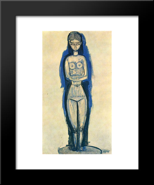 Standing Nude 20x24 Black Modern Wood Framed Art Print Poster by Modigliani, Amedeo