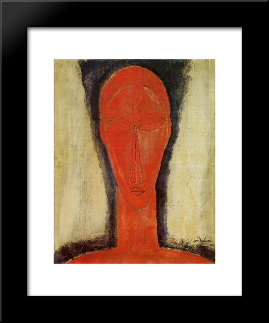 Study Of A Head 20x24 Black Modern Wood Framed Art Print Poster by Modigliani, Amedeo