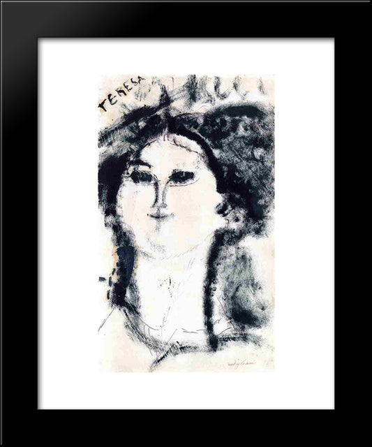 Teresa 20x24 Black Modern Wood Framed Art Print Poster by Modigliani, Amedeo