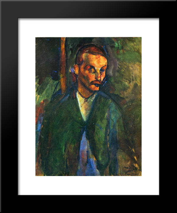 The Beggar Of Livorne 20x24 Black Modern Wood Framed Art Print Poster by Modigliani, Amedeo
