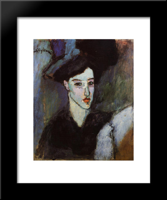 The Jewish Woman 20x24 Black Modern Wood Framed Art Print Poster by Modigliani, Amedeo