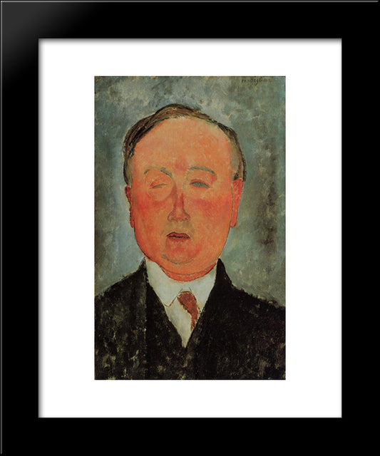 The Man With The Monocle 20x24 Black Modern Wood Framed Art Print Poster by Modigliani, Amedeo