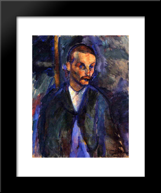 The Peasant From Livorno 20x24 Black Modern Wood Framed Art Print Poster by Modigliani, Amedeo