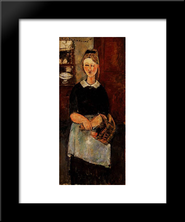 The Pretty Housewife 20x24 Black Modern Wood Framed Art Print Poster by Modigliani, Amedeo