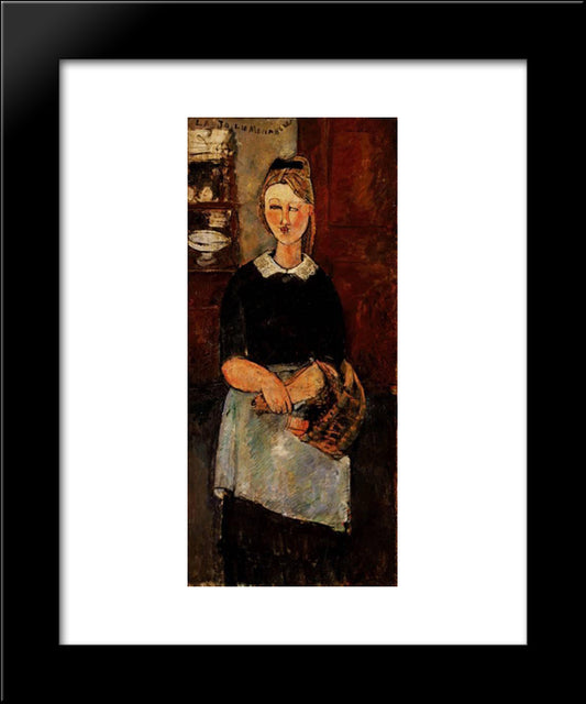The Pretty Housewife 20x24 Black Modern Wood Framed Art Print Poster by Modigliani, Amedeo