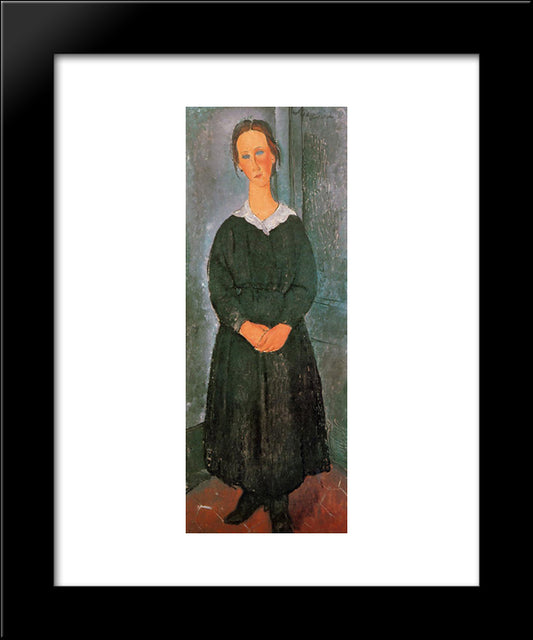 The Servant Girl 20x24 Black Modern Wood Framed Art Print Poster by Modigliani, Amedeo
