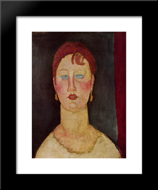 The Singer From Nice 20x24 Black Modern Wood Framed Art Print Poster by Modigliani, Amedeo