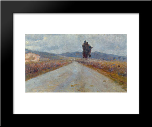 The Tuscan Road 20x24 Black Modern Wood Framed Art Print Poster by Modigliani, Amedeo