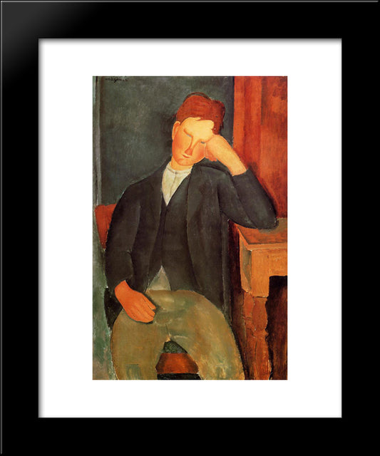 The Young Apprentice 20x24 Black Modern Wood Framed Art Print Poster by Modigliani, Amedeo